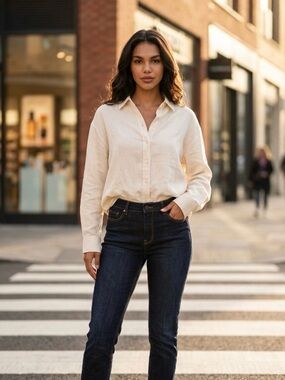 Chico's Dark Indigo Straight Leg Jeans
